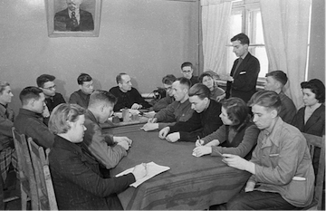 Komsomol (Communist Youth League) meeting, 1932